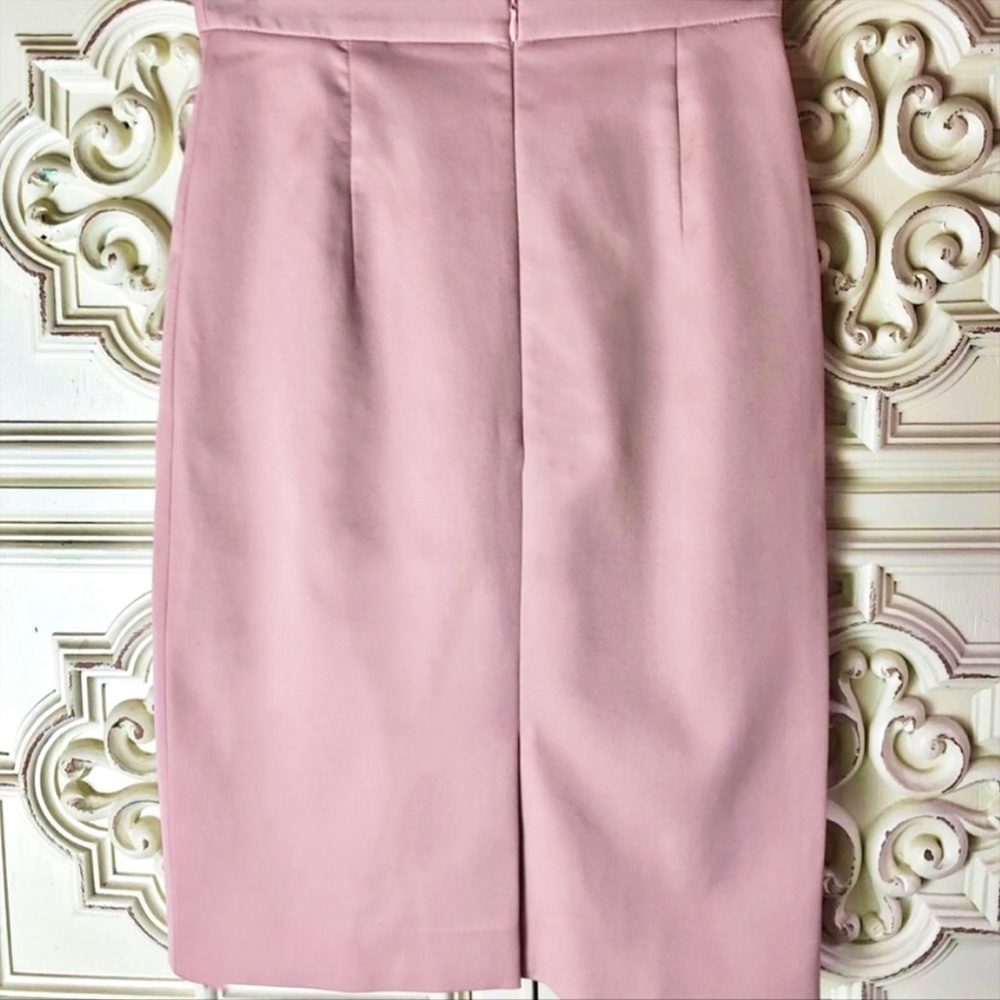 Miu Miu Blush Pink Ruffled Pencil Skirt With Slit - Picture 2 of 7